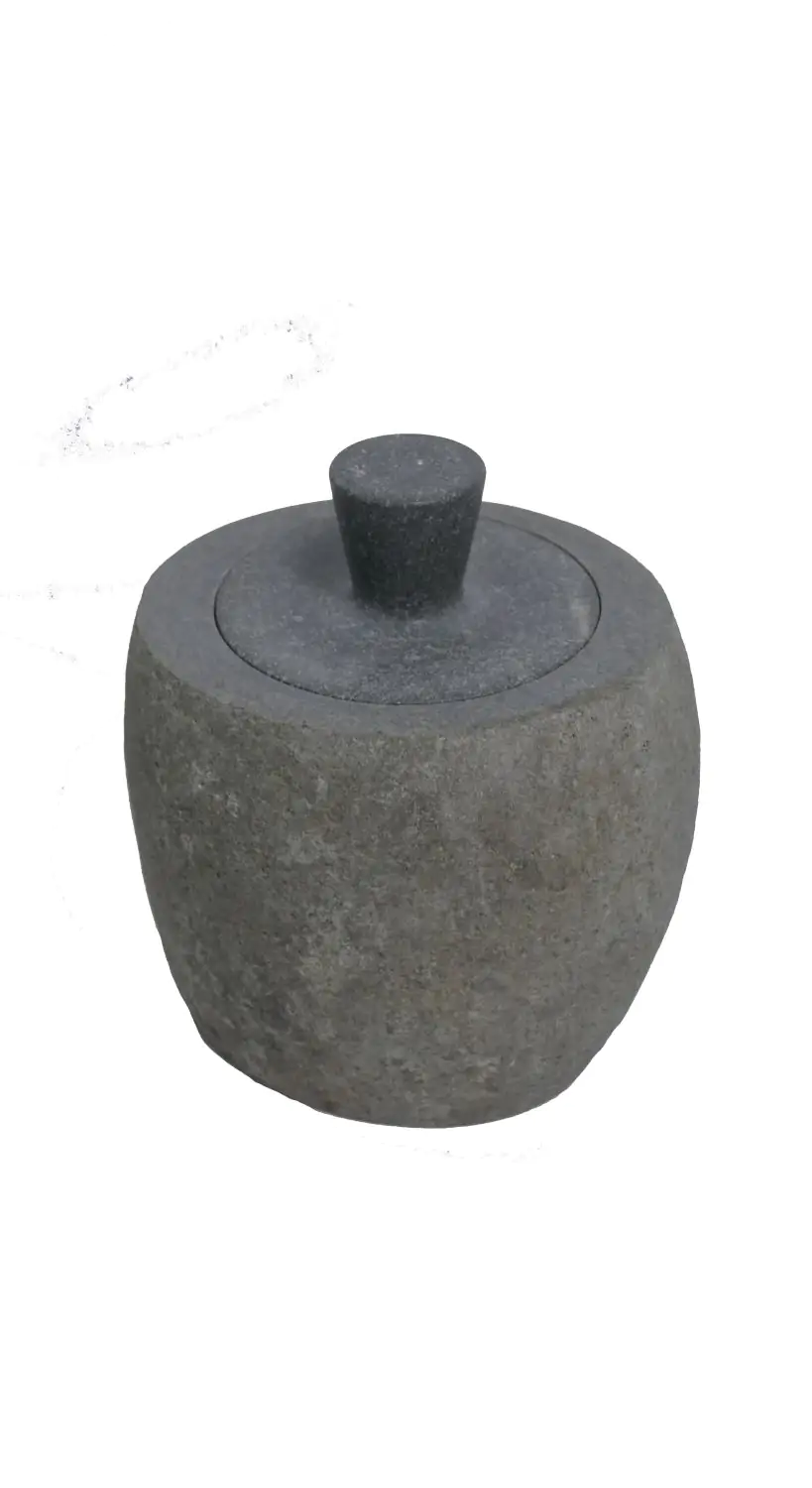  Product image 3 of the product “Small jar with separate lid, 18cm height, riverstone ”